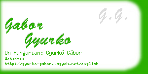 gabor gyurko business card